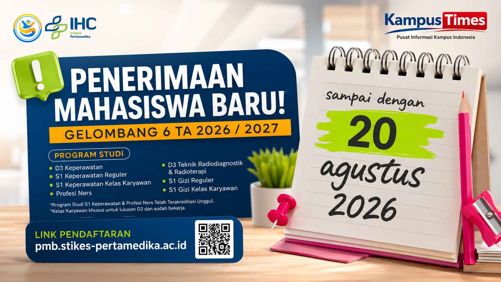 Penerimaan Mahasiswa Baru STIKes Pertamedika Jakarta Gelombang 6 Dibuka, Cek Program Studi dan Link Pendaftarannya